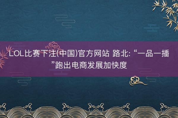 LOL比赛下注(中国)官方网站 路北: “一品一播”跑出电商发展加快度