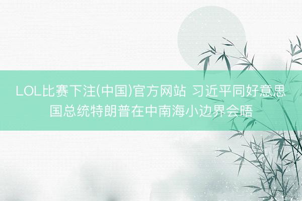 LOL比赛下注(中国)官方网站 习近平同好意思国总统特朗普在中南海小边界会晤